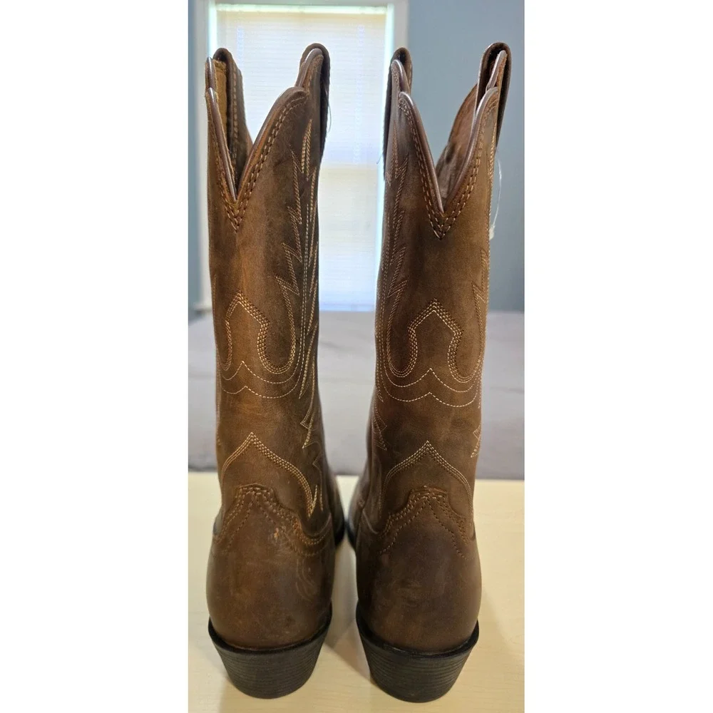 Ariat® (Women's 6.5 B) Heritage™ R Toe Western Boot in Distressed Brown - $180